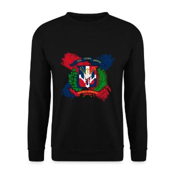 Dominikanische Republik Regenwald Dominikaner Flag - Unisex Pullover - Schwarz - Vorne - Alina (178cm) & Michal (187cm)