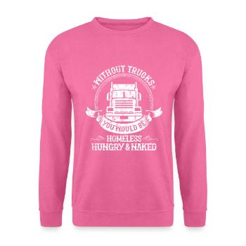 Sattelzug Lastkraftwagen LKW Truck Geschenkidee - Unisex Pullover - Pink - Vorne