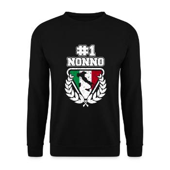 Italie Nonno Papy Papy Petit Fils Cadeau - Sweat-shirt Unisexe - noir - Devant - Alina (178cm) & Michal (187cm)