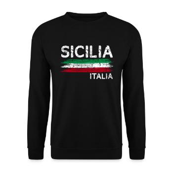Italie Sicile cadeau - Sweat-shirt Unisexe - noir - Devant - Alina (178cm) & Michal (187cm)