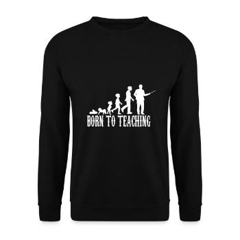 Lehrer Kind Baby Evolution Geschenk - Unisex Pullover - Schwarz - Vorne - Alina (178cm) & Michal (187cm)
