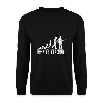 Lehrer Geburt Evolution Baby Kind Schule Geschenk - Unisex Pullover - Schwarz - Vorne - Alina (178cm) & Michal (187cm)