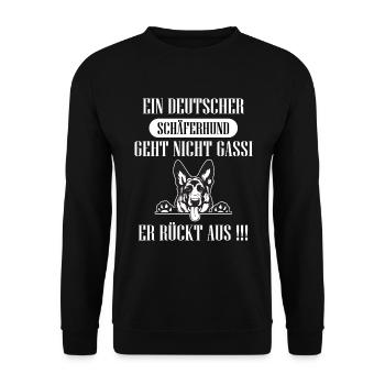 Ein Deutscher Schäferhund geht nicht Gassi - Unisex Pullover - Schwarz - Vorne - Alina (178cm) & Michal (187cm)