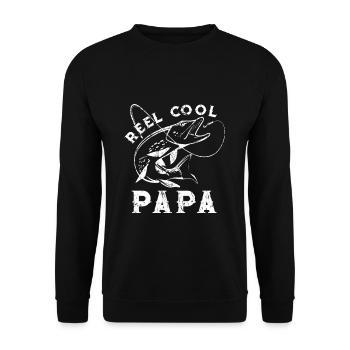 Eel papa pêche cadeau de canne à pêche en mer - Sweat-shirt Unisexe - noir - Devant - Alina (178cm) & Michal (187cm)