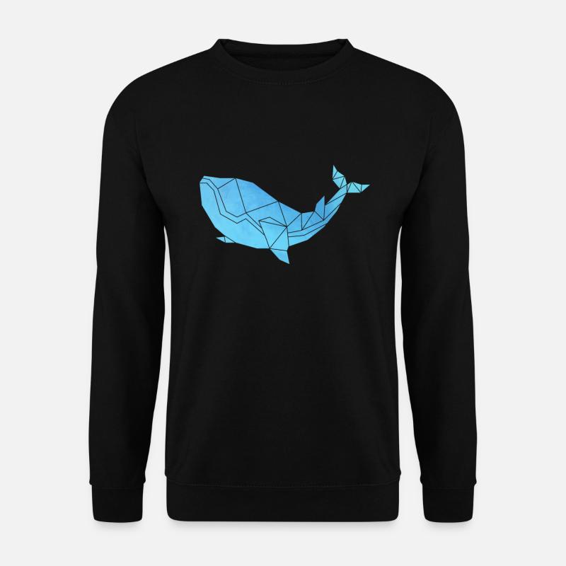 Wal Origami Meer Tier Tierschutz Rettet die Wale - Unisex Pullover - Schwarz