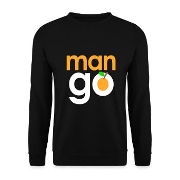 Man go Mango fruit - Mann geht zur Mango-Frucht - Unisex Pullover - Schwarz - Vorne - Alina (178cm) & Michal (187cm)