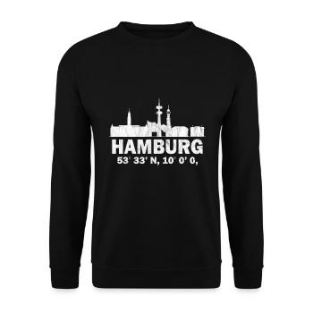 Hamburg - Unisex Pullover - Schwarz - Vorne - Alina (178cm) & Michal (187cm)