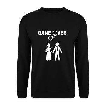 Game Over Mariage Mariage Fiançailles Mariage Couple - Sweat-shirt Unisexe - noir - Devant - Alina (178cm) & Michal (187cm)