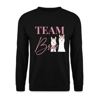 Équipe mariée équipe mariée alpaga lama mariage jga - Sweat-shirt Unisexe - noir - Devant - Alina (178cm) & Michal (187cm)