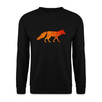 Fuchs Füchse Origami geometrisch - Unisex Pullover - Schwarz - Vorne - Alina (178cm) & Michal (187cm)