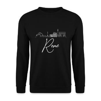Rome Rome Rome Italie Italie Italie Skyline - Sweat-shirt Unisexe - noir - Devant - Alina (178cm) & Michal (187cm)