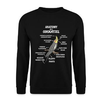 Anatomy of a Cockatiel - Unisex Pullover - Schwarz - Vorne - Alina (178cm) & Michal (187cm)
