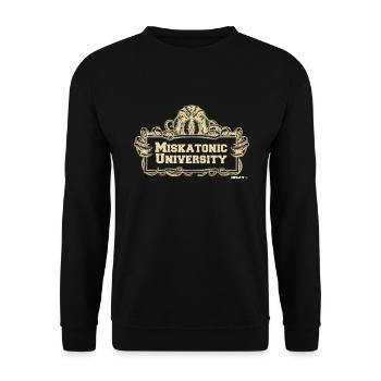 Logo de l'Université Miskatonic - Sweat-shirt Unisexe - noir - Devant - Alina (178cm) & Michal (187cm)