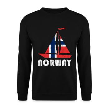 Norway Boat Flag Norway Norge Elk - Unisex Sweatshirt - black - Front - Alina (178cm) & Michal (187cm)