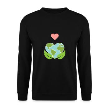 Herz für die Welt - Unisex Pullover - Schwarz - Vorne - Alina (178cm) & Michal (187cm)