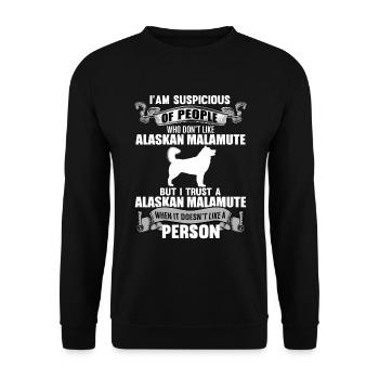 Malamute d'Alaska - Sweat-shirt Unisexe - noir - Devant - Alina (178cm) & Michal (187cm)