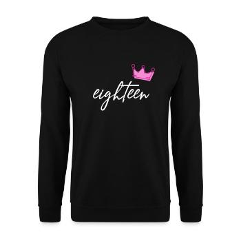 18. Geburtstag 18 Jahre alt eighteen - Unisex Pullover - Schwarz - Vorne - Alina (178cm) & Michal (187cm)