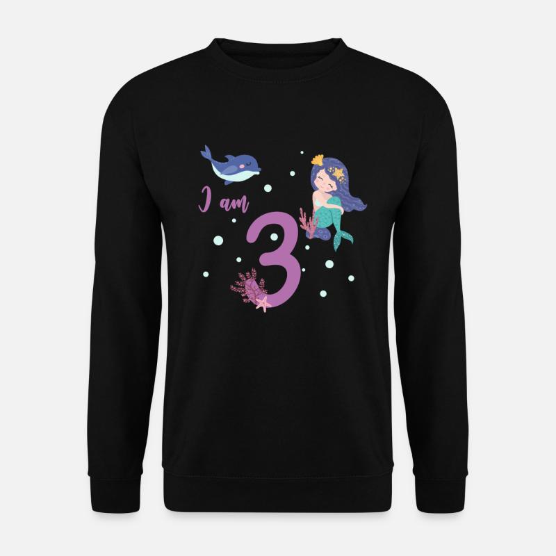 Mermaid i'm 3 third birthday - Unisex Sweatshirt - black