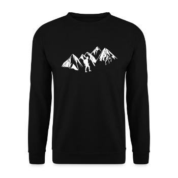 wander wanderer - Unisex Sweatshirt - black - Front - Alina (178cm) & Michal (187cm)