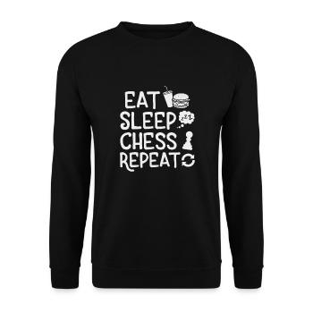 Eat Sleep Chess Repeat - Unisex Sweatshirt - black - Front - Alina (178cm) & Michal (187cm)