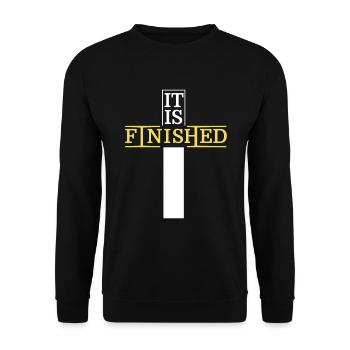 It is finished - Unisex Sweatshirt - black - Front - Alina (178cm) & Michal (187cm)