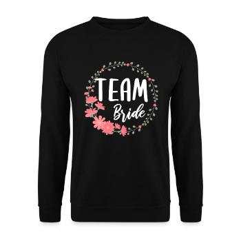 Team Bride Braut Junggesellenabschied Gruppenshirt - Unisex Pullover - Schwarz - Vorne - Alina (178cm) & Michal (187cm)
