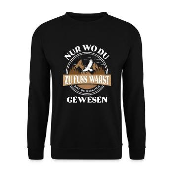 Wanderurlaub Wandern Urlaub Reise Tourist Geschenk - Unisex Pullover - Schwarz - Vorne - Alina (178cm) & Michal (187cm)