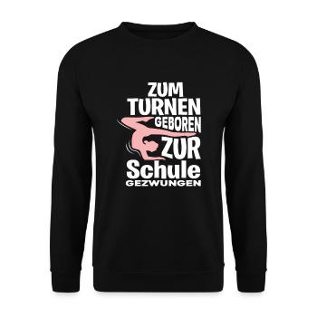 Turnen Schule - Unisex Pullover - Schwarz - Vorne - Alina (178cm) & Michal (187cm)