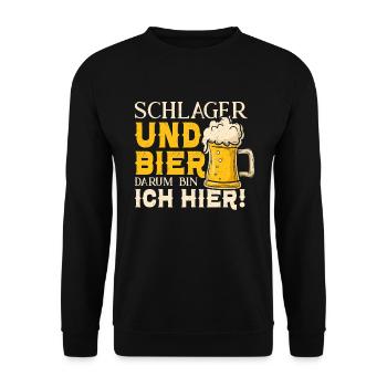 Schlager Schlagerparty Schlagermusik Bier Party - Unisex Pullover - Schwarz - Vorne - Alina (178cm) & Michal (187cm)