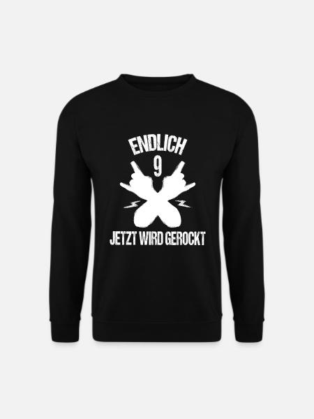 9.Geburtstag Geburtstagsshirt Rock Metal 9 Jahre - Unisex Pullover - Schwarz
