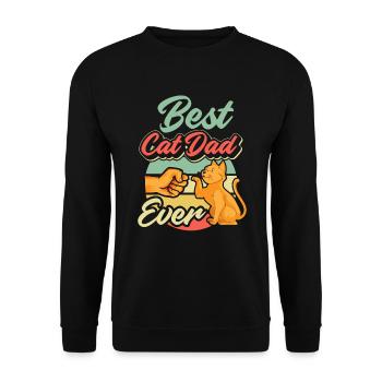 Best Cat Dad Ever Vintage Best Cat Dad Dad - Unisex Sweatshirt - black - Front - Alina (178cm) & Michal (187cm)