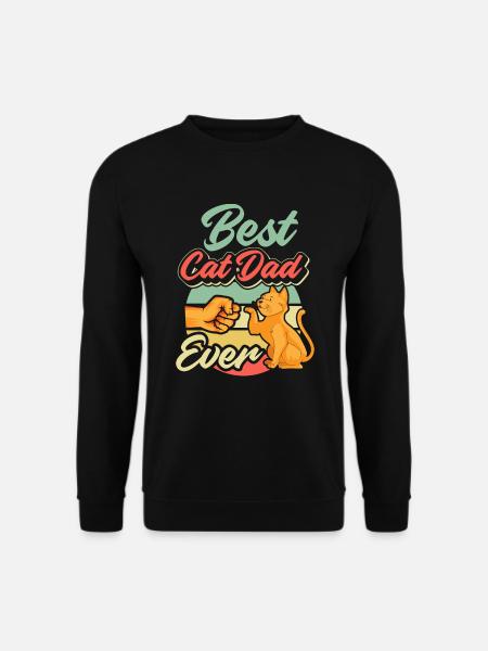 Best Cat Dad Ever Vintage Best Cat Dad Dad - Unisex Sweatshirt - black
