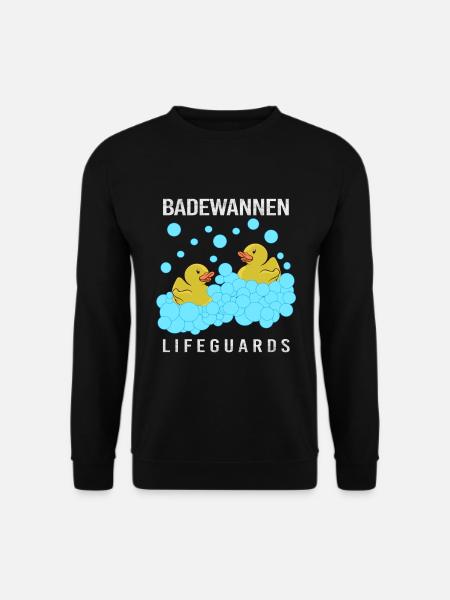 Quietscheente Rettungsschwimmer - Unisex Pullover - Schwarz