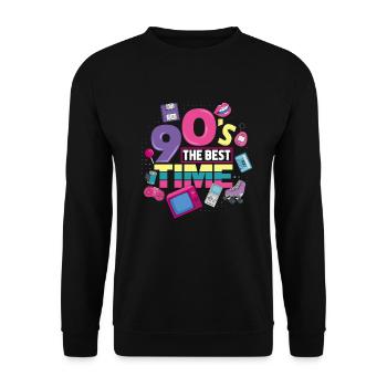 Déguisement de costume de soirée des années 90 - Sweat-shirt Unisexe - noir - Devant - Alina (178cm) & Michal (187cm)