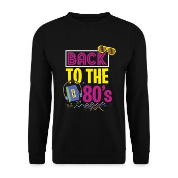 80s party outfit costume disguise 80s - Unisex Sweatshirt - black - Front - Alina (178cm) & Michal (187cm)