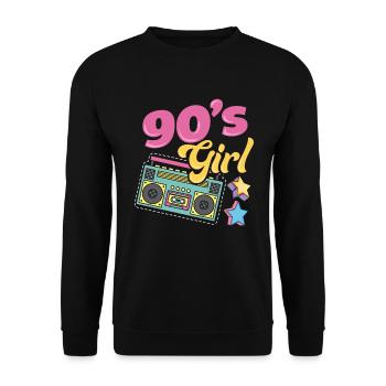 90s party outfit costume disguise 90s - Unisex Sweatshirt - black - Front - Alina (178cm) & Michal (187cm)