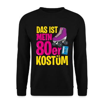 80er Jahre Party Outfit Kostüm Verkleidung 80s - Unisex Pullover - Schwarz - Vorne - Alina (178cm) & Michal (187cm)