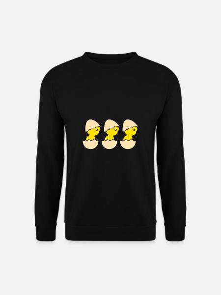 Three hatching chicks - Unisex Sweatshirt - black