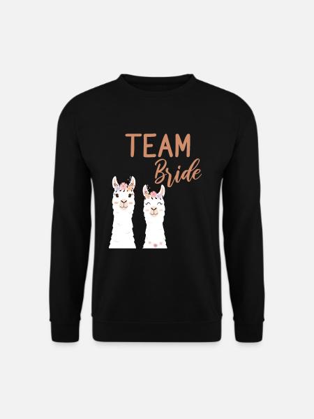 Team Bride Braut Alpaka Lama JGA Junggesellin - Unisex Pullover - Schwarz