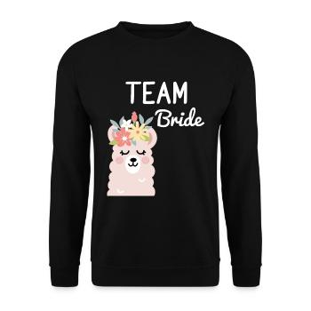 Team Bride Bride Alpaca Lama Alpaka JGA Party - Sweat-shirt Unisexe - noir - Devant - Alina (178cm) & Michal (187cm)