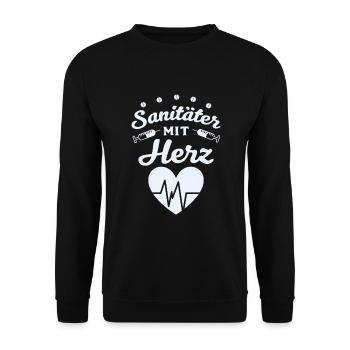 Sanitäter - Unisex Pullover - Schwarz - Vorne - Alina (178cm) & Michal (187cm)