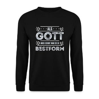 Lustiger Spruch - Unisex Pullover - Schwarz - Vorne - Alina (178cm) & Michal (187cm)