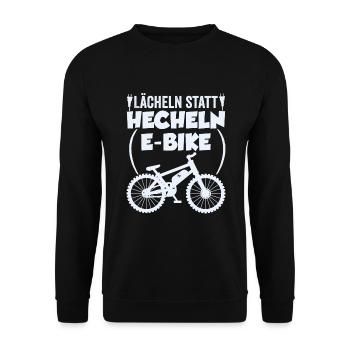 E-Bike - Unisex Pullover - Schwarz - Vorne - Alina (178cm) & Michal (187cm)