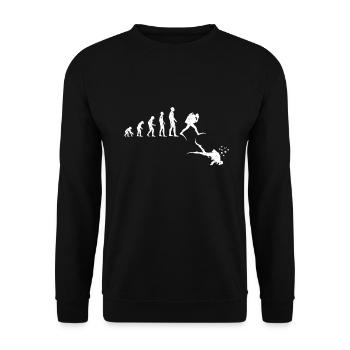 Evolution Diver - Divers Diving Scuba Diving - Unisex Sweatshirt - black - Front - Alina (178cm) & Michal (187cm)