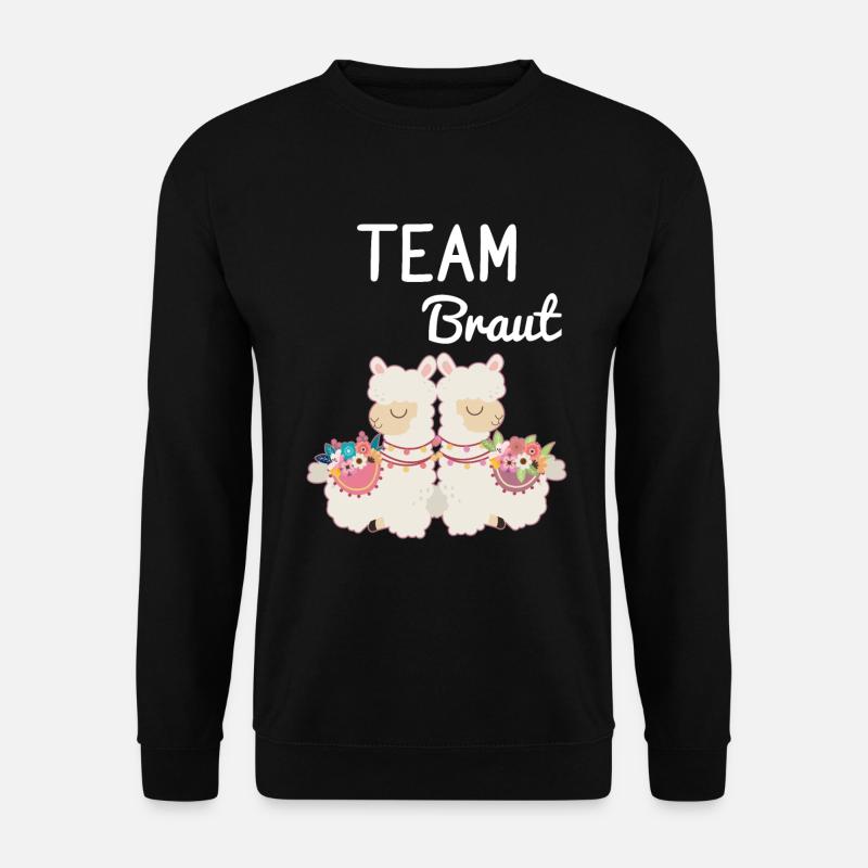 Team Braut Bride Alpaca Lama Alpaka JGA Party - Unisex Pullover - Schwarz