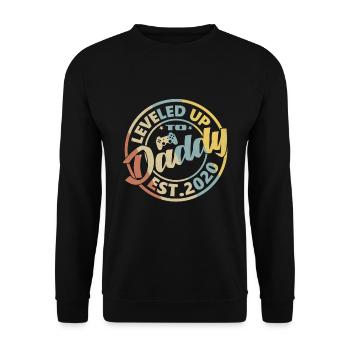 Vintage Leveled Up to Daddy EST.2020 - Unisex Sweatshirt - black - Front - Alina (178cm) & Michal (187cm)