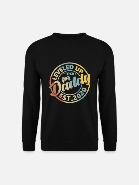 Vintage Leveled Up to Daddy EST.2020 - Unisex Pullover - Schwarz