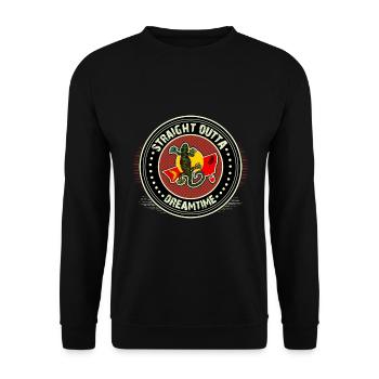 straight outta dreamtime - aboriginal art - Unisex Pullover - Schwarz - Vorne - Alina (178cm) & Michal (187cm)