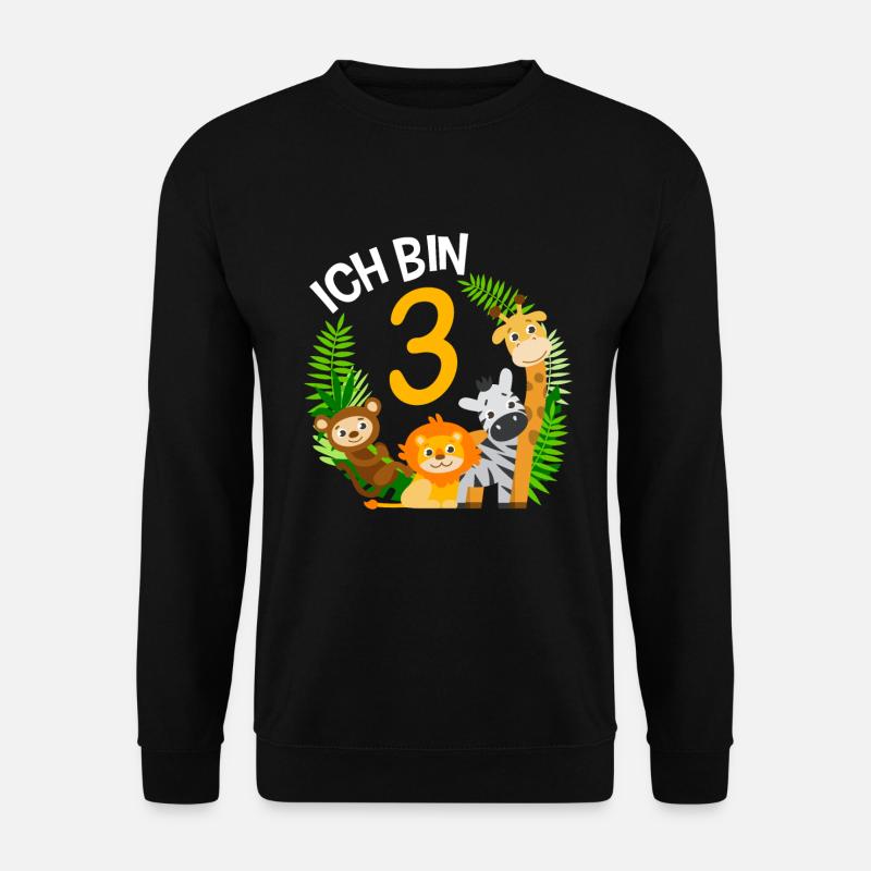 3rd birthday shirt jungle third - Unisex Sweatshirt - black
