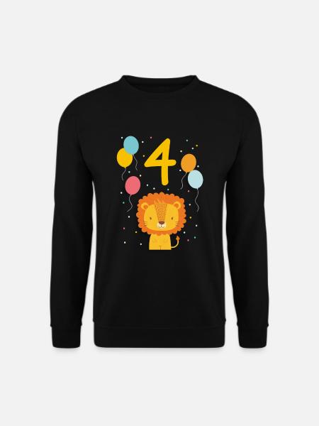 4. Geburtstag Geburtstagsshirt Löwe Vierter Geb - Unisex Pullover - Schwarz